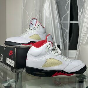 Jordan 5 Retro 'Fire Red Silver Tongue' (sz 10)